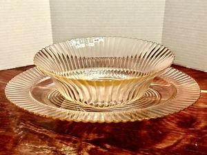 Petalware Blush McBeth Evan Depression Glass 13”Platter/9”Bowl - Picture 1 of 8