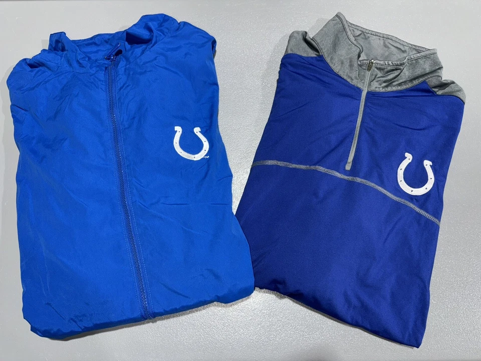Combo Lot of 2 Men’s Indianapolis Colts Football Jacket & 1/4 Zip Pullover XL - Image 1 of 1