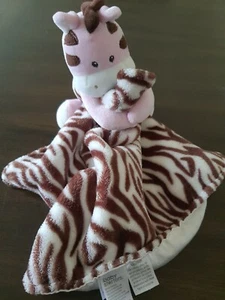 Baby Starters Pink Zebra Rattle Lovey 10" Security Blanket Plush plush lovie - Picture 1 of 5