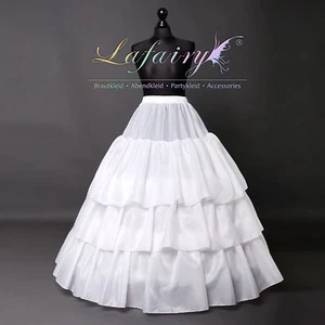 Reifrock Unterrock Petticoat verstellbar Gummiband dick groß weiß 3 Ringe 20LF - Bild 1 von 5