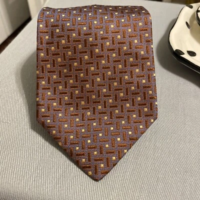 Corbata Club Room para hombre 100 % seda púrpura/azul corbata para hombre hecha en Italia WPL 8046 Foto 1 de 4