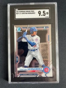 CRISTIAN HERNANDEZ 1st 2021 Bowman Chrome Prospects Rookie RC SGC 9.5 MINT+ - Picture 1 of 2