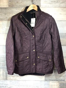 Barbour Dark Purple “Cavalry Polar Quilt” Fleece Lined Jacket Size 12 BNWT - Picture 1 of 12