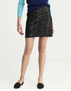 BANANA REPUBLIC SEQUIN DIAMOND BLACK MINI SKIRT,SZ 00P,NWT - Picture 1 of 4