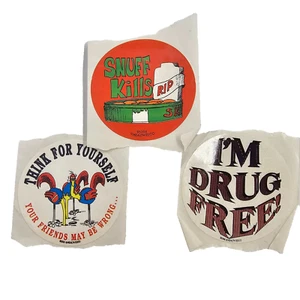 Vintage Anti Drogenfreie Aufkleber Schnupftabak tötet lustig 80er 90er Kampagne Gesundheit EDCO DARE - Bild 1 von 5