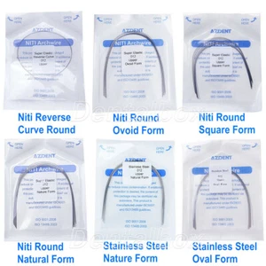 10Pack AZDENT Dental Orthodontic NITI/Stainless Arch Wire Nature/Ovoid/Square - Picture 1 of 24