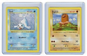 1999 Pokémon Card Game - Diglett & Seel Shadowless Base Set - #41 & #47/102 - LP
