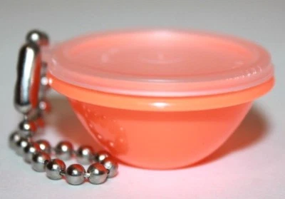 Tupperware Wonderlier Bowl Llavero Vintage Naranja Neón Brillante con Sello Transparente ❤️ Foto 1 de 4