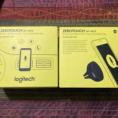Two (2) NEW Logitech Zerotouch air vent Smart car mount 989-000180 (Black) - Image 1 of 4