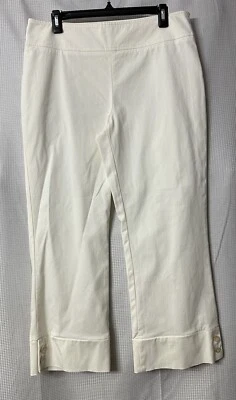Pantalones capri blancos recortados informales Agnona Italia para mujer talla 46 usados en excelente estado Foto 1 de 4