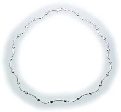 Collier Donna IN Argento 925 Massiccio 45 CM Parzialmente Opaca Argento Sterling - Immagine 1 di 2