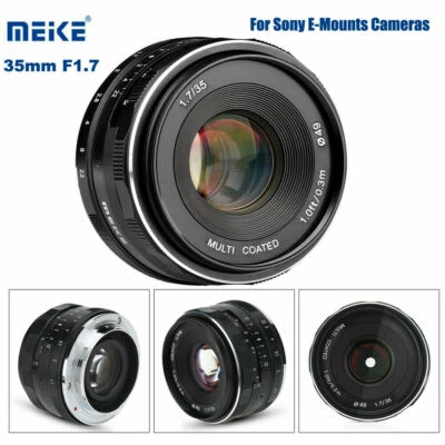 Meike 35mm F1.7 Fixed Manual Lens for Mirrorless APS-C Frame Sony E-Mount Camera - Image 1 of 4
