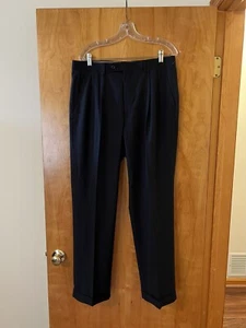 Lauren Ralph Lauren Anzughose Herren 34 x 32 Plissee blau gerade Hosen neu mit Etikett - Bild 1 von 13