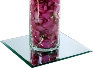 WEDDING TABLE CENTREPIECE, SQUARE, MIRROR PLATE, GLASS PLATE, BEVELLED EDGE - Picture 1 of 2