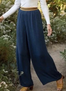 Matilda Jane Damen Try Something New blau weites Bein Hose elastischer Bund Large - Bild 1 von 1