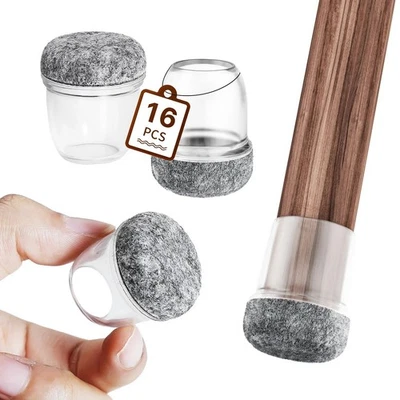 16PCS Silicone Chair Leg Caps Non-Slip Floor Protectors Waterproof Felt Pads - Image 1 of 4