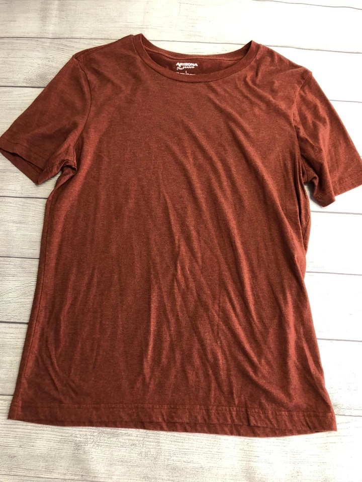 Arizona Jean Co Shirt Mens Large Rust Red Heather Crewneck Cotton Blend Tee - Image 1 of 3