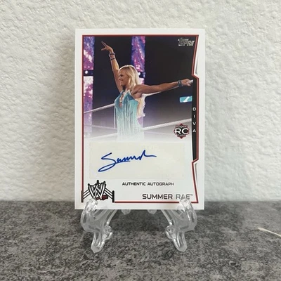 2014 Topps WWE SUMMER RAE AUTO AUTOGRAPH RC ROOKIE CARD DIVAS SP - Image 1 of 2