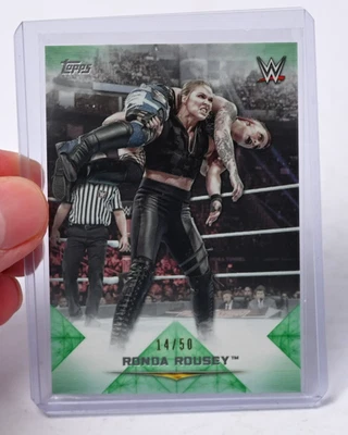 2020 Topps WWE Undisputed Ronda Rousey #77 Green 14/50 - Image 1 of 2