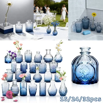 Glass Vases 16/24/32 Stück Small Flower Vases Bud Vases für Blumen oder Pflanzen - Bild 1 von 4