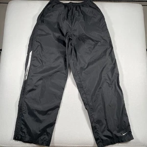 Vintage Nike Pants Mens Large Black Windbreaker Track Warm Up Leg Side Zip 90s - Picture 1 of 14