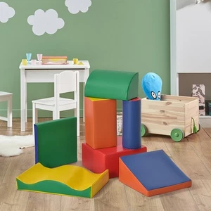 HOMCOM 7-tlg. Softbausteine, Bausteinset zum Klettern, Riesenbausteine, Bunt - Bild 1 von 10