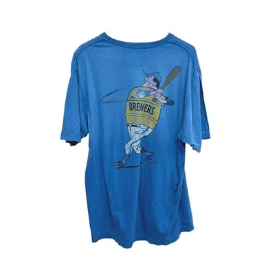 Milwaukee Brewers Blue Graphic Tee MLB Baseball Shirt XL Retro Fanwear Athletic - Image 1 of 4