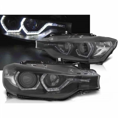 LED Tagfahrlicht Scheinwerfer Set für BMW F30 F31 LCI ab 2015-2018 schwarz - Bild 1 von 4
