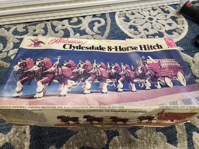NIB AMT Budweiser Clydesdale 8-Horse Hitch 1/20 Scale Model 7702 (1978) Box Wear - Image 1 of 4