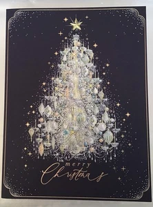 LUXUS WEIHNACHTSKARTE von CLINTONS "Tree Design" Neu mit Umschlag KOSTENLOSER VERSAND - Bild 1 von 3