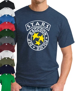 STARS RACCOON POLICE DEP T-SHIRT Funny Slogan Novelty Video Games Console Geek - Picture 1 of 18