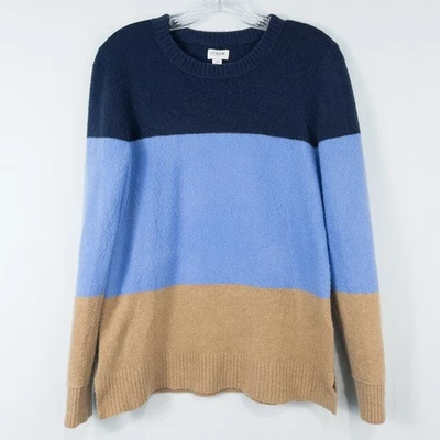 Suéter J Crew Factory Cuello Redondo Hilo Extra Suave Para Mujer Pequeño Bloque de Color Preppy Foto 1 de 4