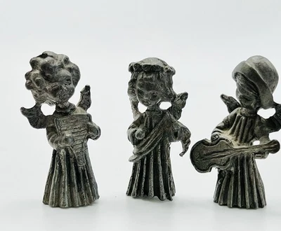 VTG Lillian Vernon Pewter Mini Musical Angels – Set of 3 – Marked ©  VERNON - Image 1 of 4