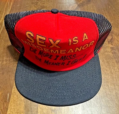 De colección-Sexo/Delito Menor-Rojo/Negro Divertido/Broma/Humor/Sexo Camionero Snapback Sombrero/Gorra-NUEVO Foto 1 de 4