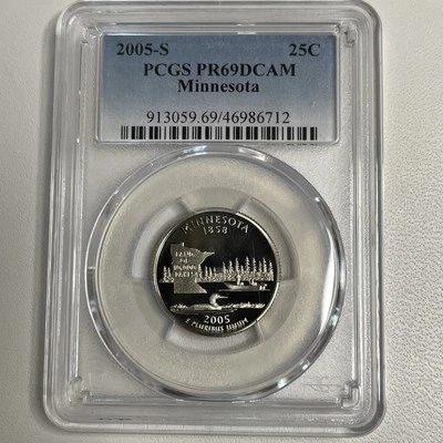 2005-S Clad Minnesota Quarter - PCGS PR69DCAM 25C #46986712 - Image 1 of 4