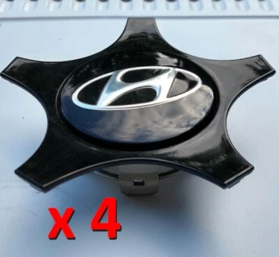 4 tapas centrales negras Hyundai Veloster 2011 2012 2013 2014 2015 2016 OEM 5296034720 Foto 1 de 4