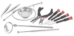 12 Piece Tool Set Magnet Bowl, Pliers, Screw Driver, Extendable Mirror, Flex Gra - Picture 1 of 1
