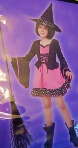 Totally Ghoul Polka Dot Witch Girl's Costume L - Picture 1 of 3