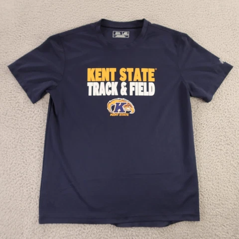 Kent State Shirt Mens Medium Blue Polyester New Balance Logo Track & Field Cover