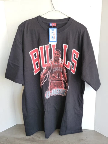 Majestic NBA Derrick Rose Chicago Bulls T-Shirt XL MVP Double Sided D-Rose NWT! Cover