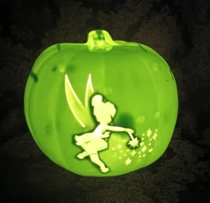 Vintage Disney Tinkerbell beleuchtete grüne Kürbis Jack-O-Laterne 8" - Bild 1 von 7