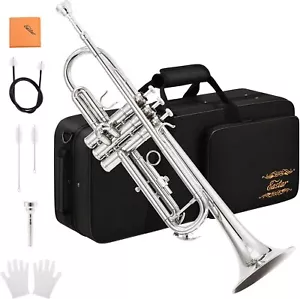 ๐บ Eastar Bb TRUMPET STUDENT / INTERMEDIATE SCHOOL BAND CONCERT TRUMPET SILVER - Picture 1 of 16