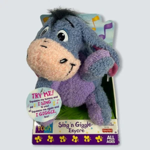 Vintage 1999 FISHER PRICE DISNEY POOH SING N GIGGLE EEYORE Singing Plush NEW - Picture 1 of 6