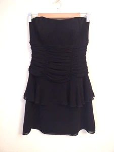 ABS Evening by Allen Schwartz Black Strapless Cocktail party Dress Size 4 - Picture 1 of 4