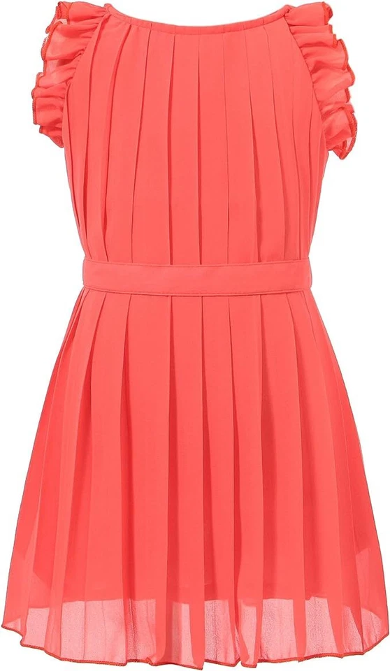 Vestido de verano plisado con mangas con volantes Richie House para niñas talla 3-12 años RH0984 Foto 1 de 1