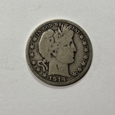 1914 Barber Half Dollar Nice Original VG Low Mintage 124,230 Cover