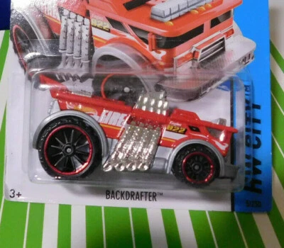 HW741 Hot Wheels 2015  BACKDRAFTER  RED 5/250 FIRE DEPT HW CITY - Image 1 of 3