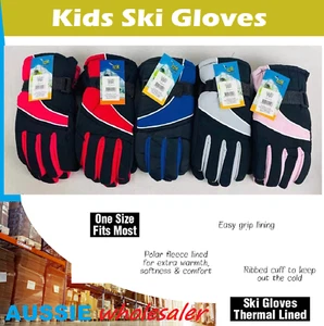 Au Kids Winter Ski Gloves Snow Windproof Mittens Outdoor Sports Skiing Mitten - Picture 1 of 7
