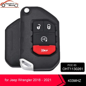 Mando a distancia abatible inteligente sin llave para Jeep Wrangler 2018-2024 4 botones 68416784AA - Imagen 1 de 4