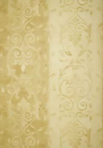 Hand Painted Look Faux Scroll & Leaf Stripe Wallpaper FE7010 - Picture 1 of 1